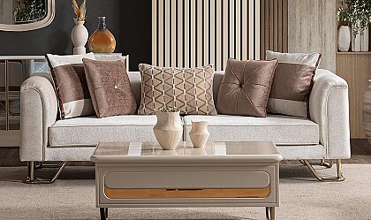 Medusa Home Mobilya - Latte Luxury Üçlü Koltuk
