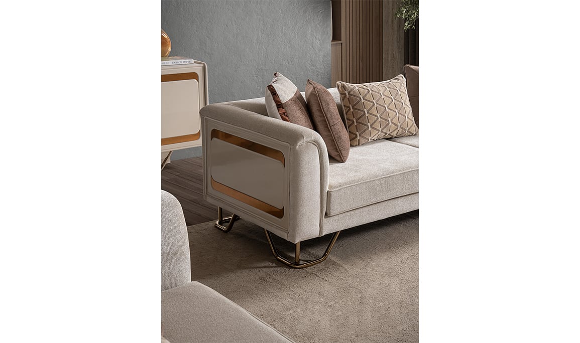 Medusa Home Mobilya - Latte Luxury Üçlü Koltuk