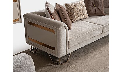 Medusa Home Mobilya - Latte Luxury Üçlü Koltuk