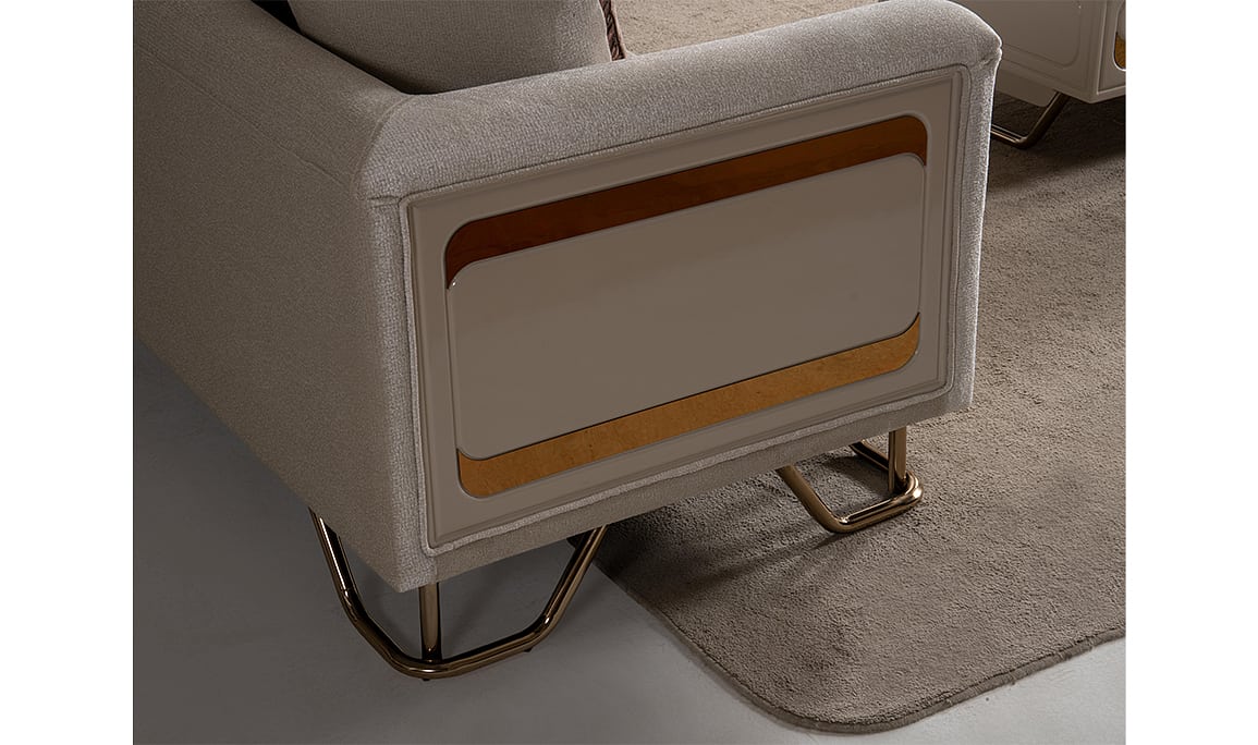 Medusa Home Mobilya - Latte Luxury Üçlü Koltuk