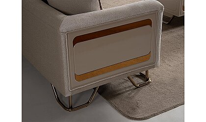 Medusa Home Mobilya - Latte Luxury Üçlü Koltuk
