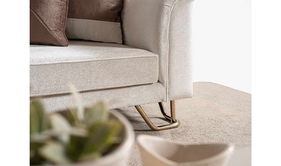 Medusa Home Mobilya - Latte Luxury Üçlü Koltuk