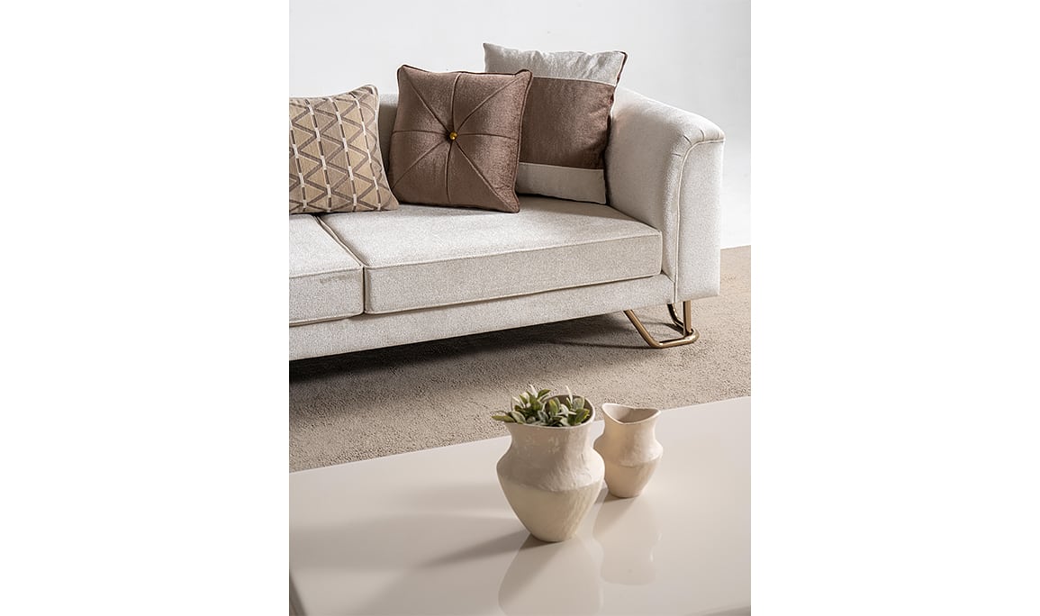 Medusa Home Mobilya - Latte Luxury Üçlü Koltuk