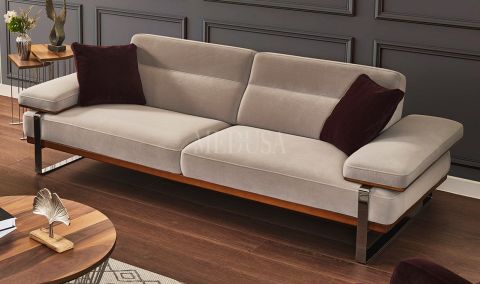 Medusa Home Mobilya - Lavina Modern Üçlü Koltuk Bej