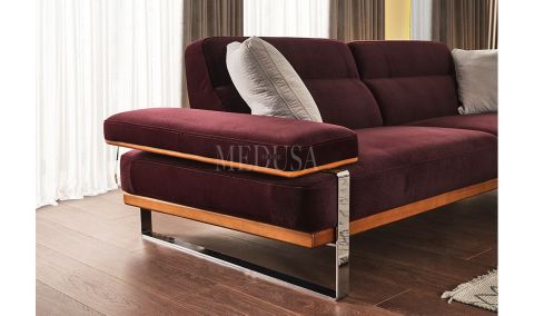 Medusa Home Mobilya - Lavina Modern Üçlü Koltuk Mürdüm