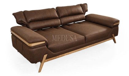 Medusa Home Mobilya - Lawson Kahve Üçlü Koltuk