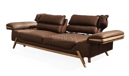 Medusa Home Mobilya - Lawson Kahve Üçlü Koltuk