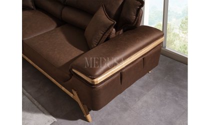 Medusa Home Mobilya - Lawson Kahve Üçlü Koltuk