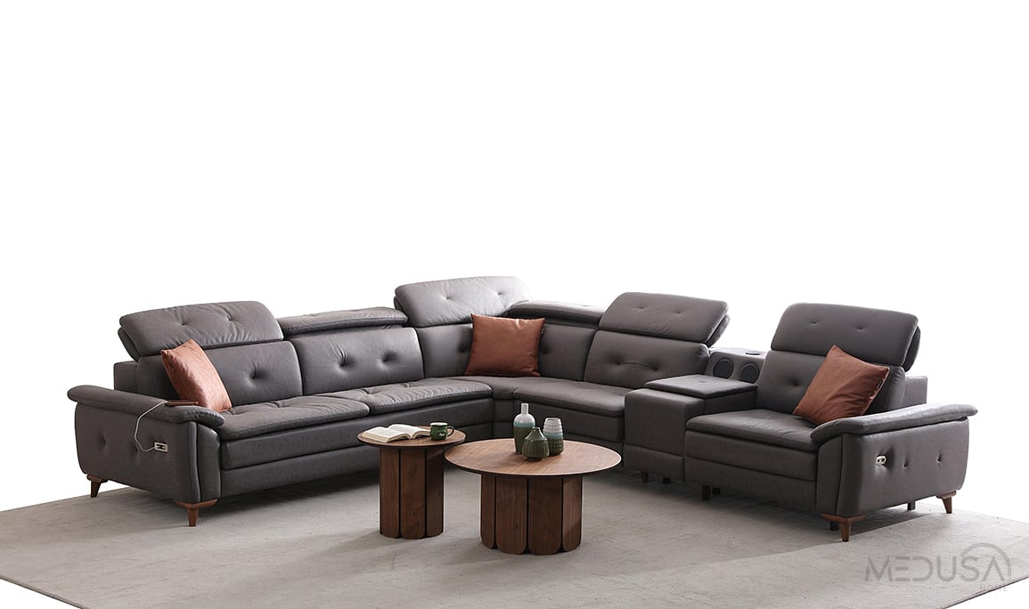 Medusa Home Mobilya - Lazio Antrasit Köşe Takımı
