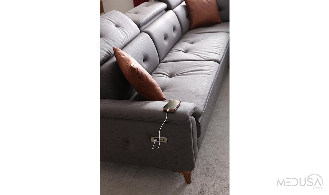 Medusa Home Mobilya - Lazio Antrasit Köşe Takımı