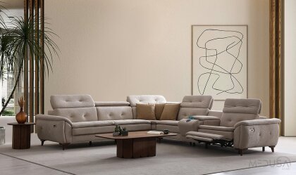Medusa Home Mobilya - Lazio Krem Köşe Takımı