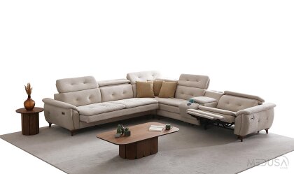 Medusa Home Mobilya - Lazio Krem Köşe Takımı