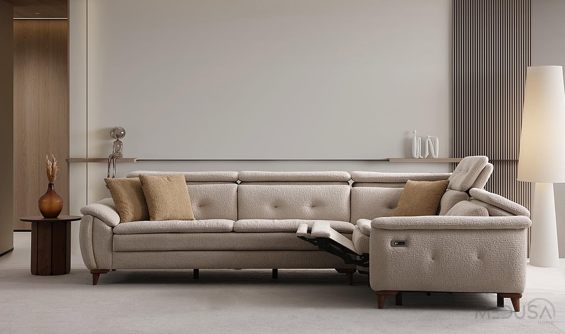 Medusa Home Mobilya - Lazio Krem Köşe Takımı