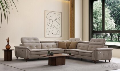 Medusa Home Mobilya - Lazio Krem Köşe Takımı