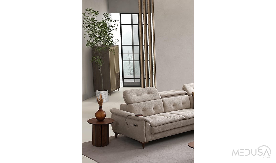 Medusa Home Mobilya - Lazio Krem Köşe Takımı