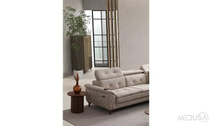 Medusa Home Mobilya - Lazio Krem Köşe Takımı