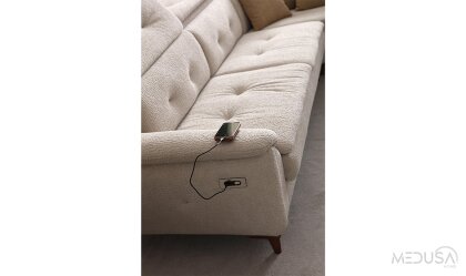 Medusa Home Mobilya - Lazio Krem Köşe Takımı