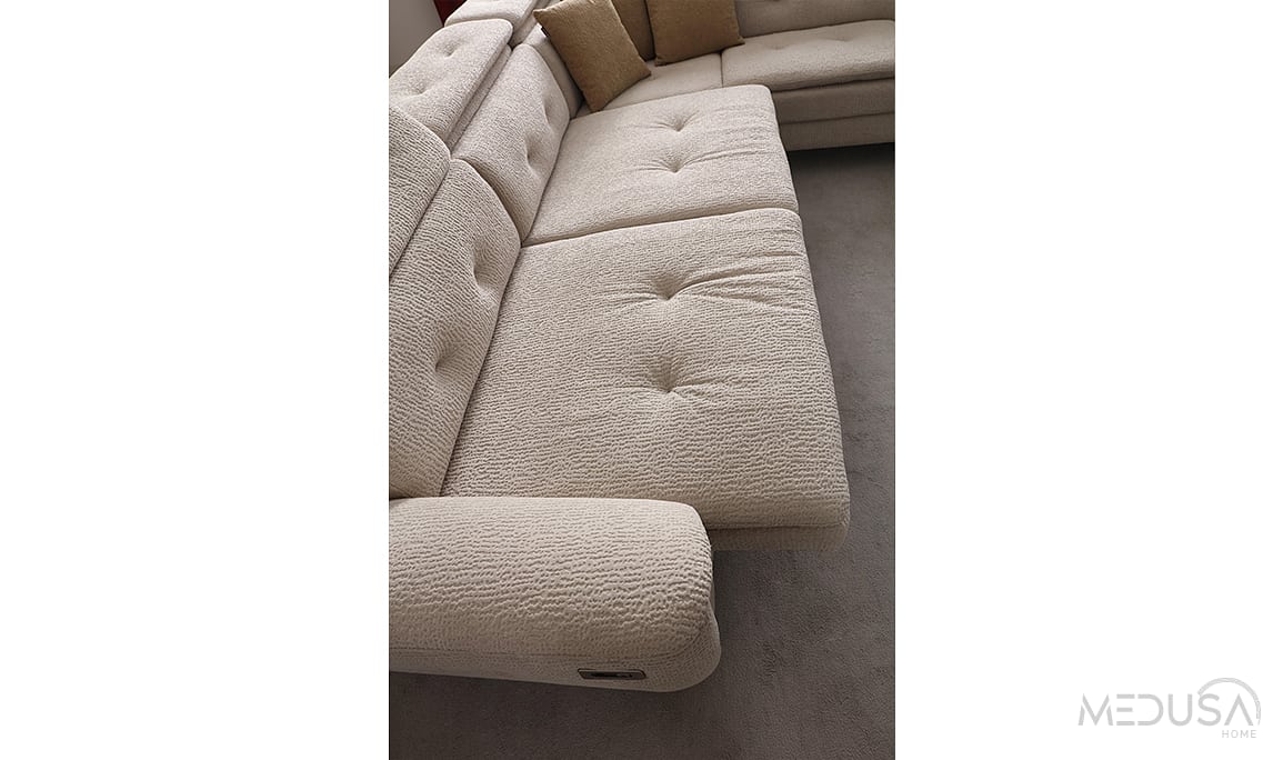 Medusa Home Mobilya - Lazio Krem Köşe Takımı