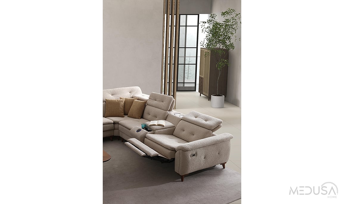 Medusa Home Mobilya - Lazio Krem Köşe Takımı