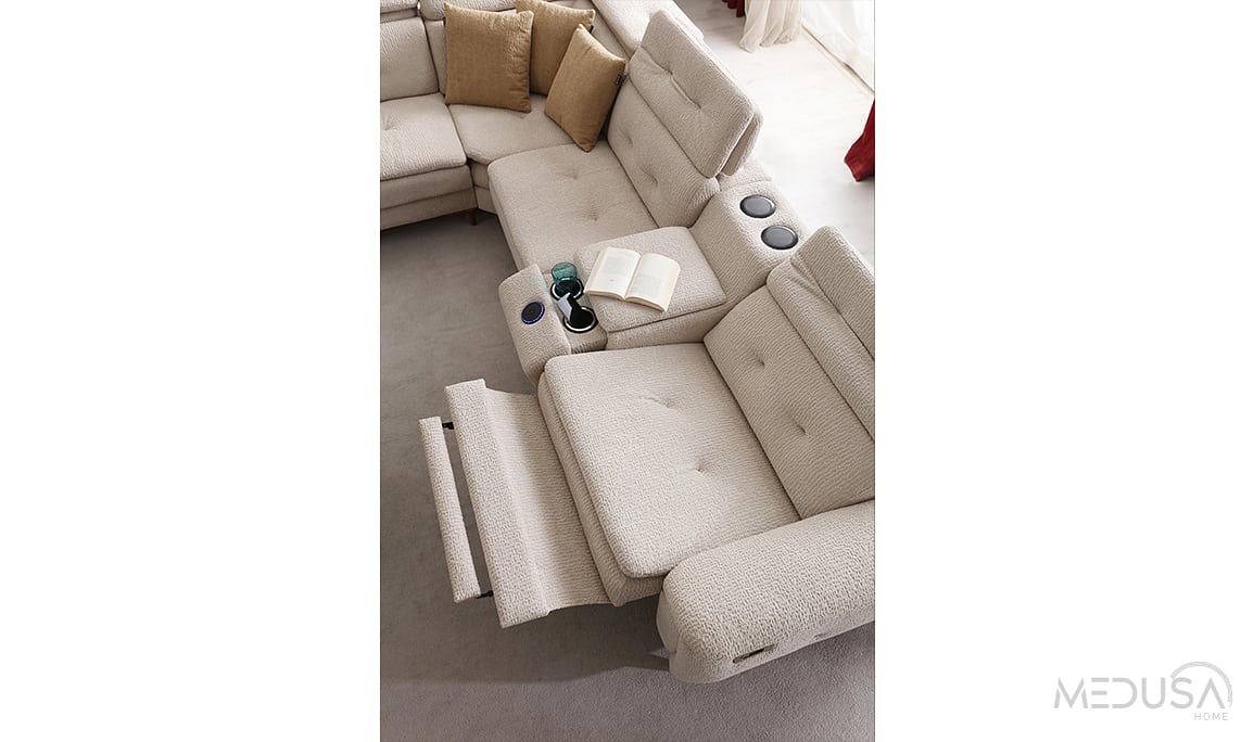 Medusa Home Mobilya - Lazio Krem Köşe Takımı