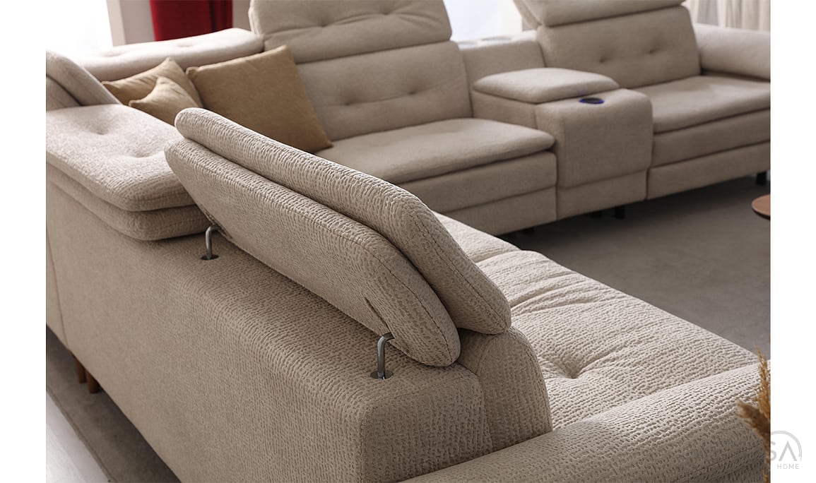 Medusa Home Mobilya - Lazio Krem Köşe Takımı