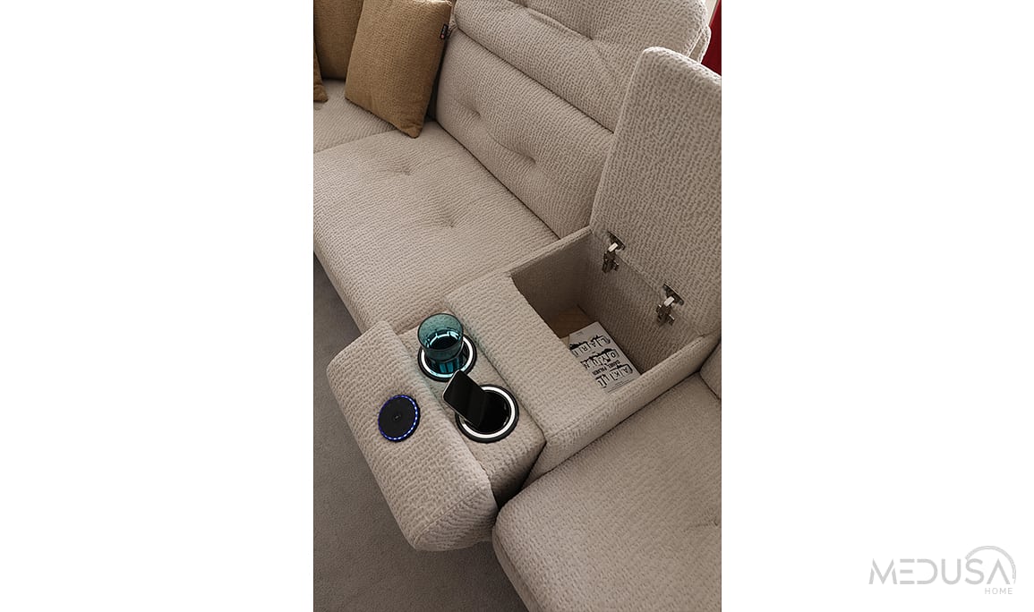 Medusa Home Mobilya - Lazio Krem Köşe Takımı