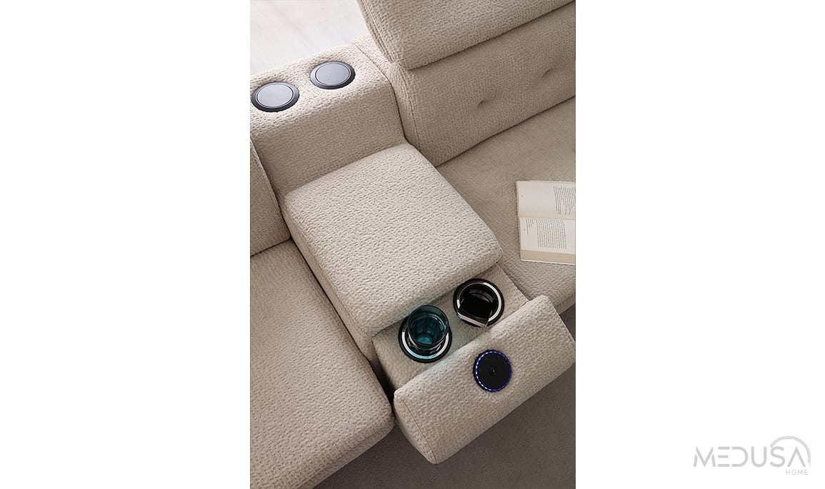 Medusa Home Mobilya - Lazio Krem Köşe Takımı