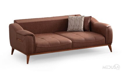 Medusa Home Mobilya - Leader Kapitoneli Üçlü Koltuk
