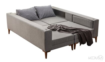 Medusa Home Mobilya - Lego Maksi Gri Üçlü Koltuk