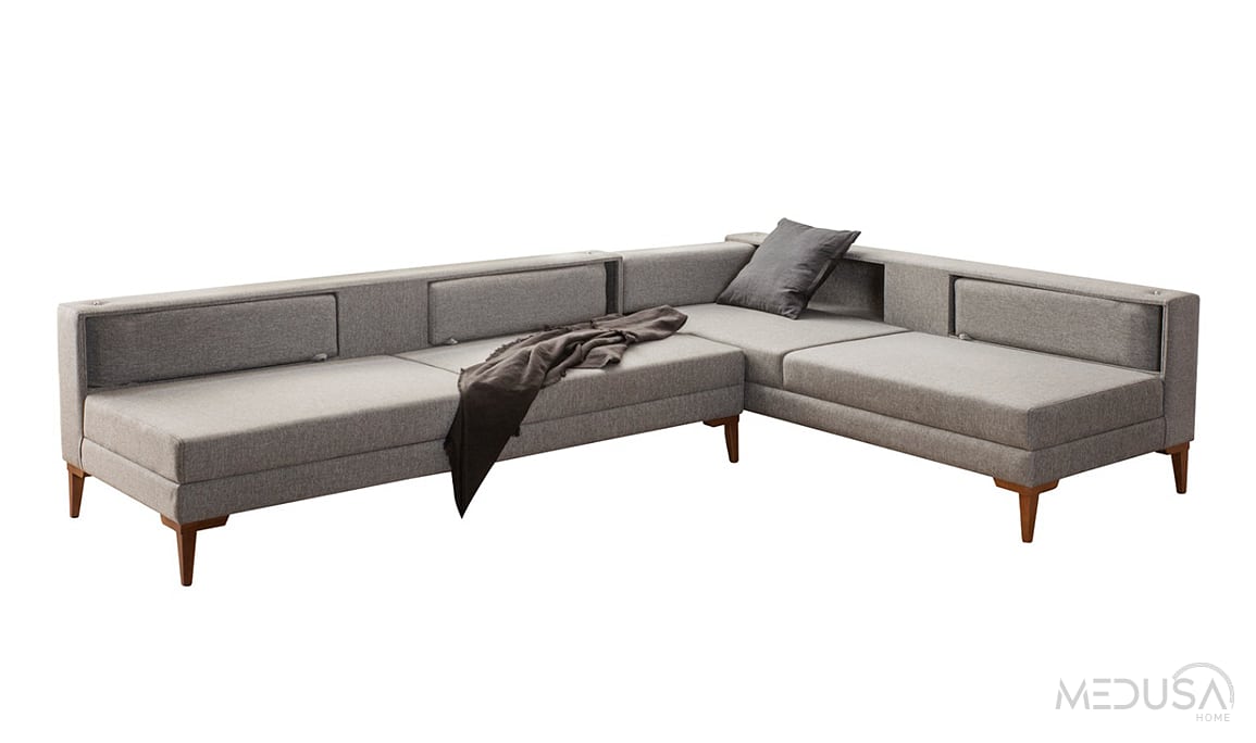 Medusa Home Mobilya - Lego Maksi Gri Üçlü Koltuk