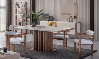 Medusa Home Mobilya - Leona Ceviz Yemek Masası