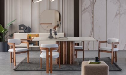 Medusa Home Mobilya - Leona Ceviz Yemek Odası