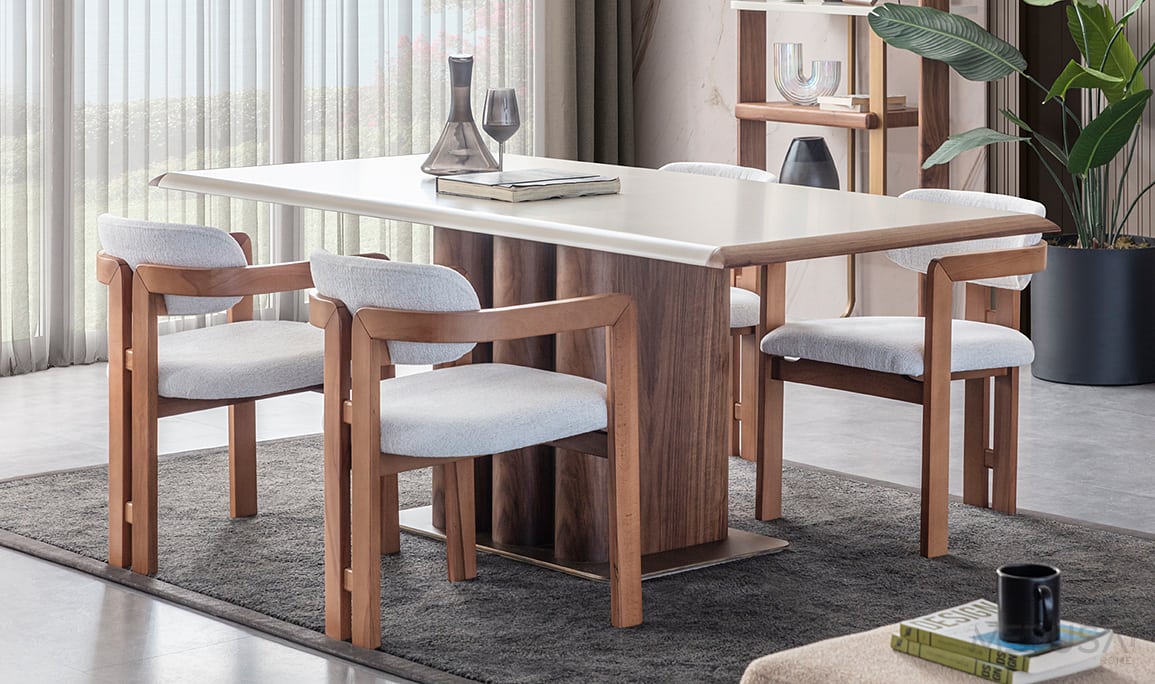 Medusa Home Mobilya - Leona Ceviz Yemek Odası