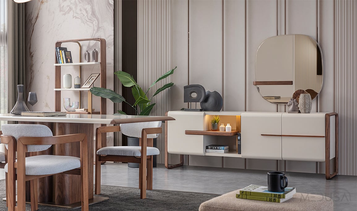 Medusa Home Mobilya - Leona Ceviz Yemek Odası