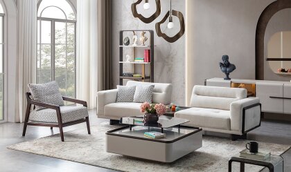 Medusa Home Mobilya - Leona Meşe Koltuk Takımı