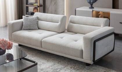 Medusa Home Mobilya - Leona Meşe Üçlü Koltuk