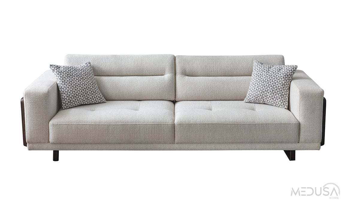 Medusa Home Mobilya - Leona Meşe Üçlü Koltuk