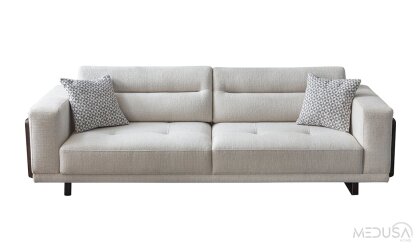 Medusa Home Mobilya - Leona Meşe Üçlü Koltuk