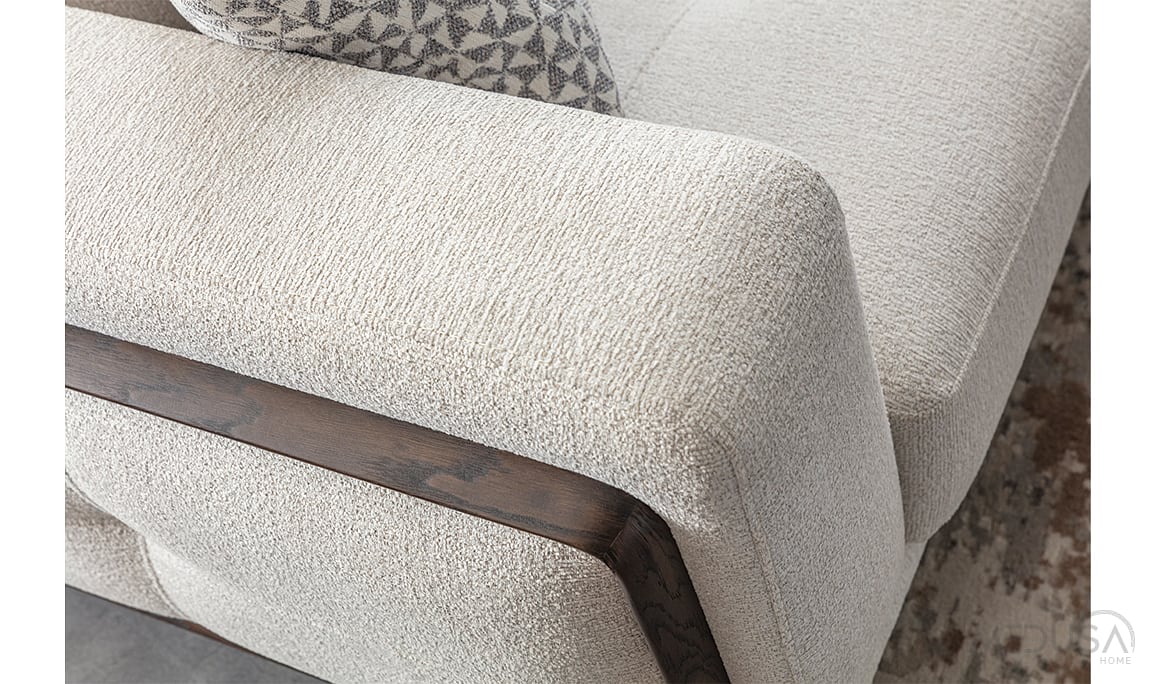 Medusa Home Mobilya - Leona Meşe Üçlü Koltuk