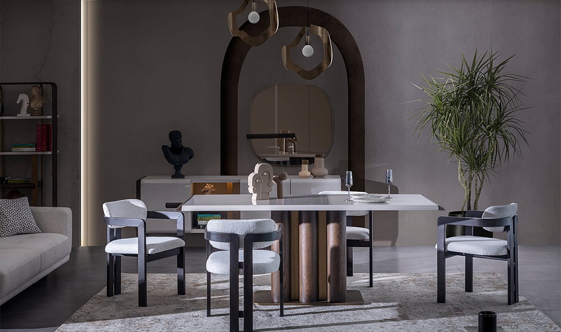 Medusa Home Mobilya - Leona Meşe Yemek Odası