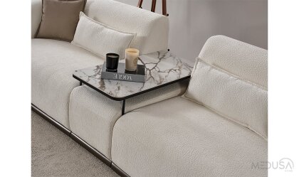 Medusa Home Mobilya - Leva Ara Sehpalı Üçlü Koltuk