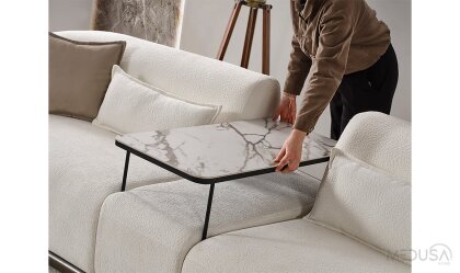 Medusa Home Mobilya - Leva Ara Sehpalı Üçlü Koltuk