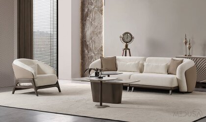 Medusa Home Mobilya - Leva Yerden Yüksek Üçlü Koltuk