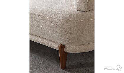 Medusa Home Mobilya - Lexi Krem Üçlü Koltuk