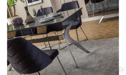 Medusa Home Mobilya - Lexus Antrasit Silver Yemek Masası