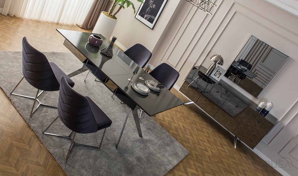 Medusa Home Mobilya - Lexus Antrasit Silver Yemek Odası