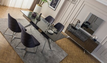 Medusa Home Mobilya - Lexus Antrasit Silver Yemek Odası