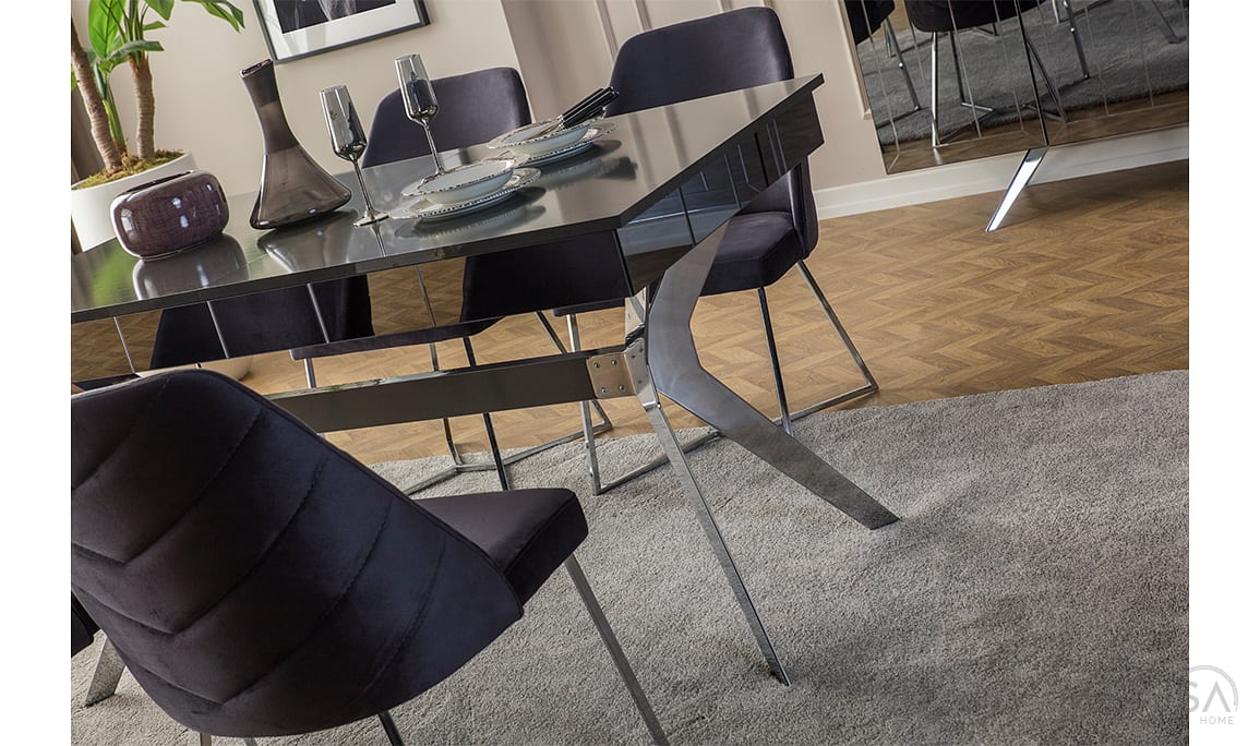 Medusa Home Mobilya - Lexus Antrasit Silver Yemek Odası
