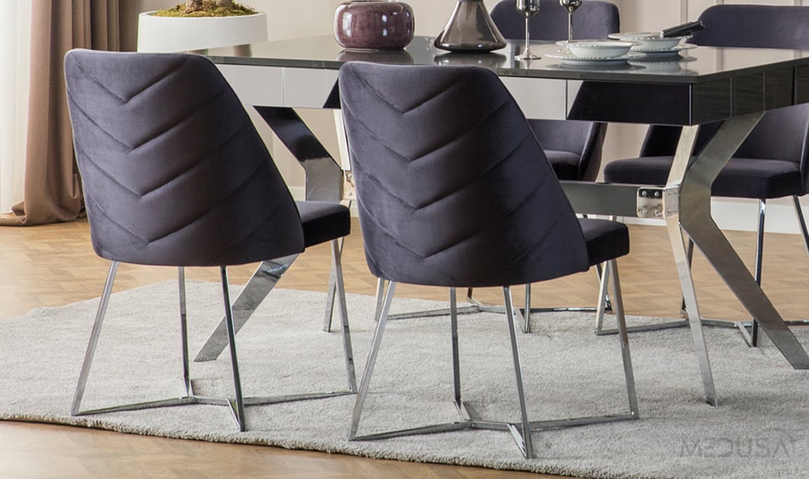 Medusa Home Mobilya - Lexus Antrasit Silver Yemek Odası
