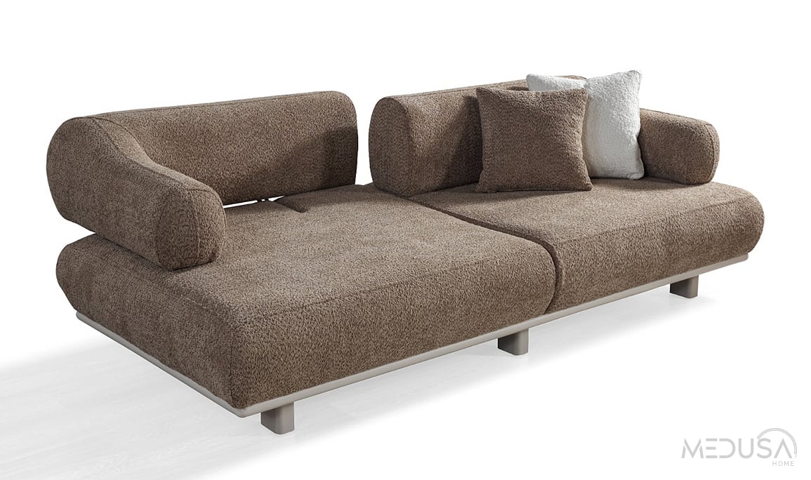 Medusa Home Mobilya - Lexus Kahve Üçlü Koltuk
